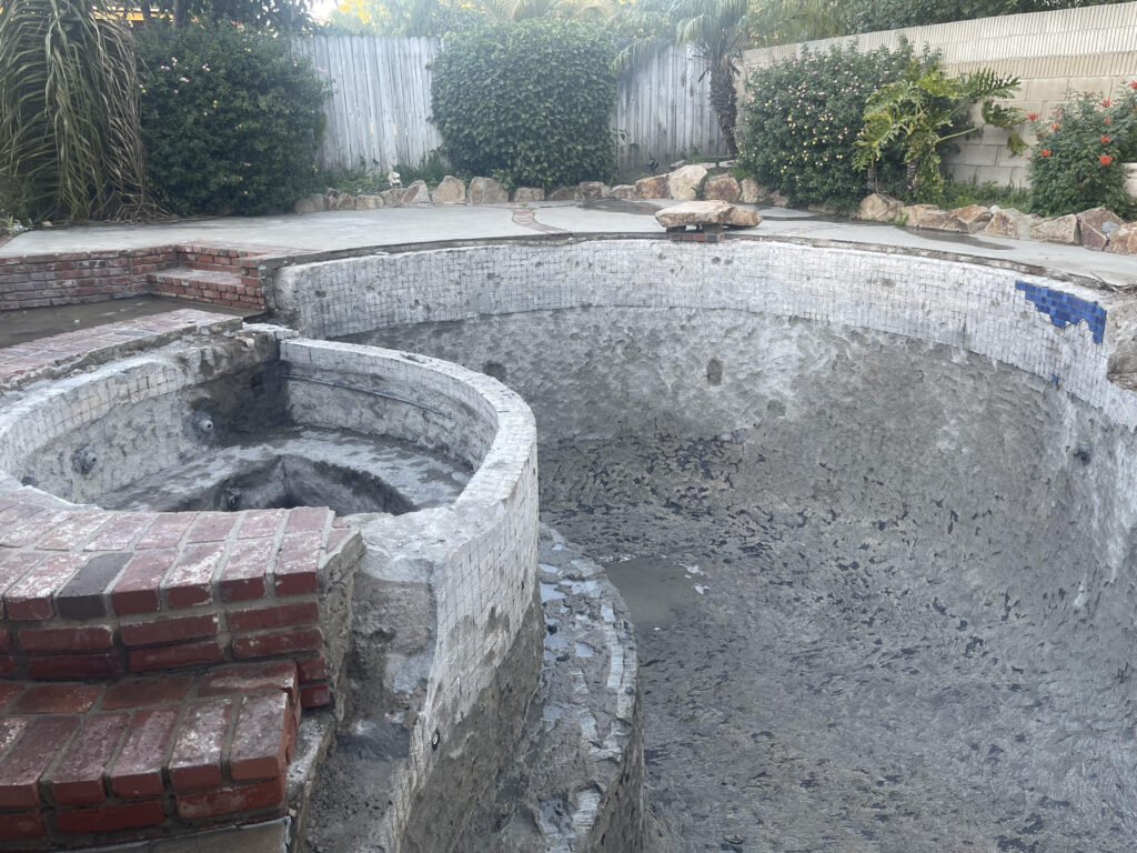 Construction site of a pool